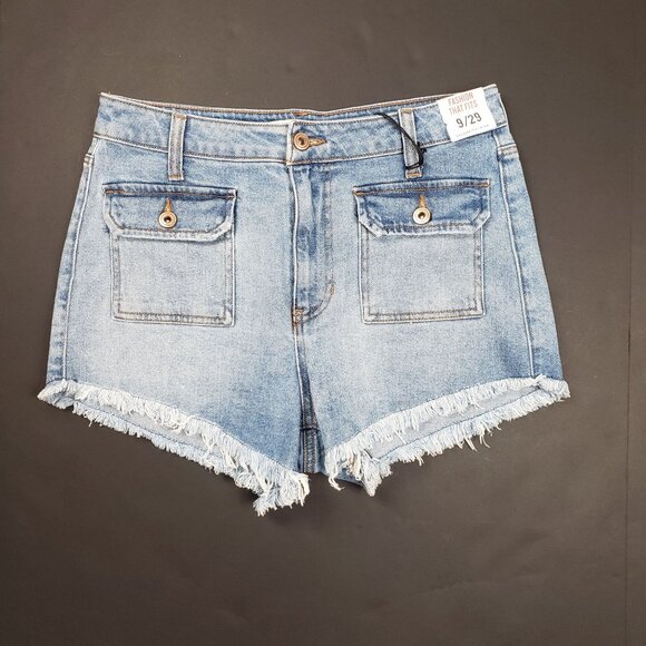 Celebrity Pink Raw Edge Cutoff Denim Shorts Womens 9/29 Blue Motivational Wash - Picture 16 of 16